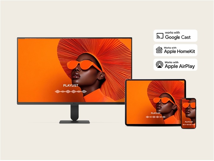 Google Cast와 Apple AirPlay 스마트 연결 연출 이미지
